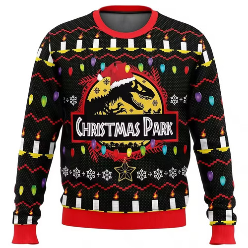 Jurassic park ugly christmas - jurassic,