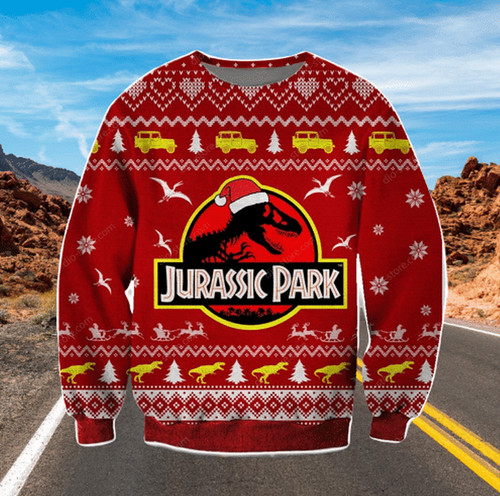 Jurassic park ugly christmas - park,
