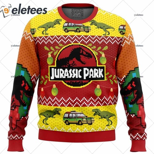 Jurassic park ugly christmas - park,